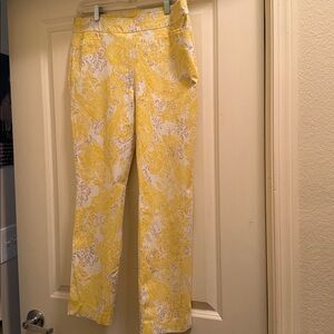 Chico's Yellow and White Paisley Pants